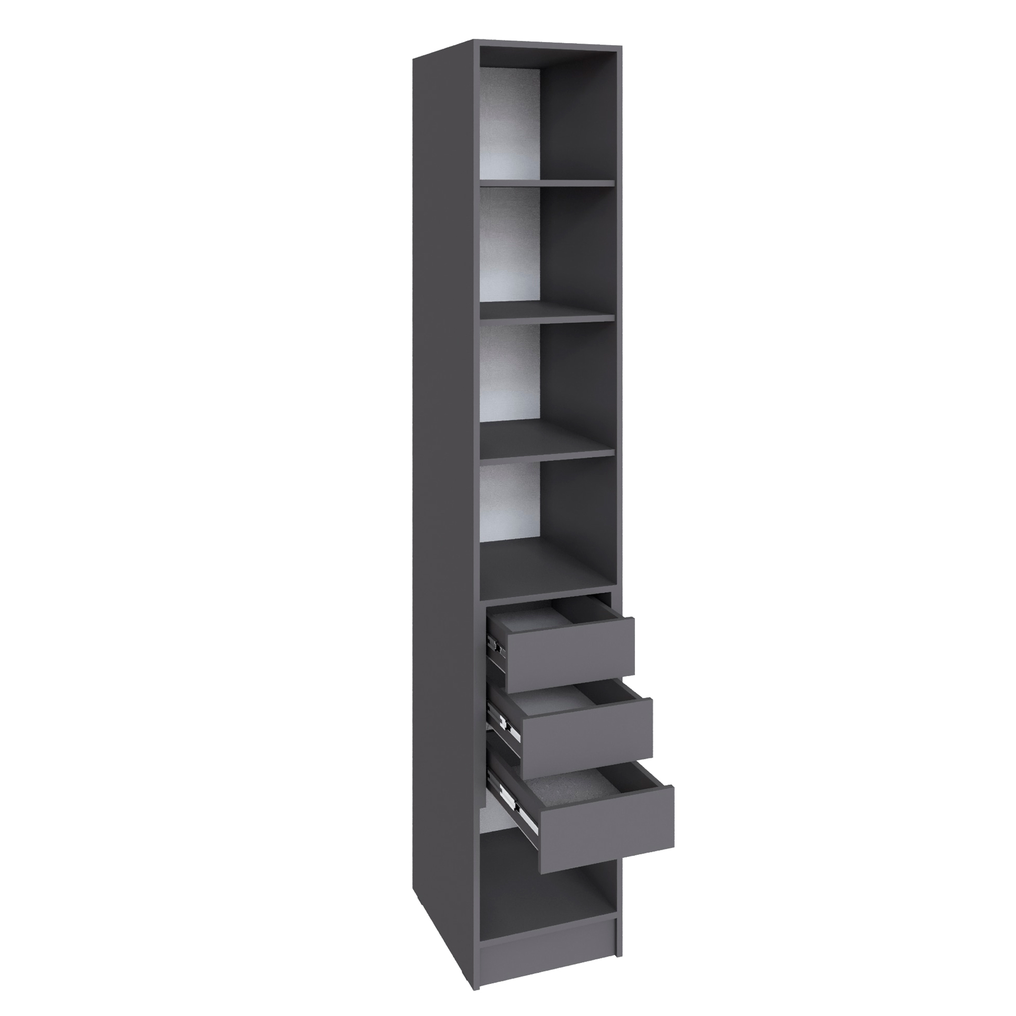 Шкаф Мадрид (0,4) с 3 ящ. внутри графит серый