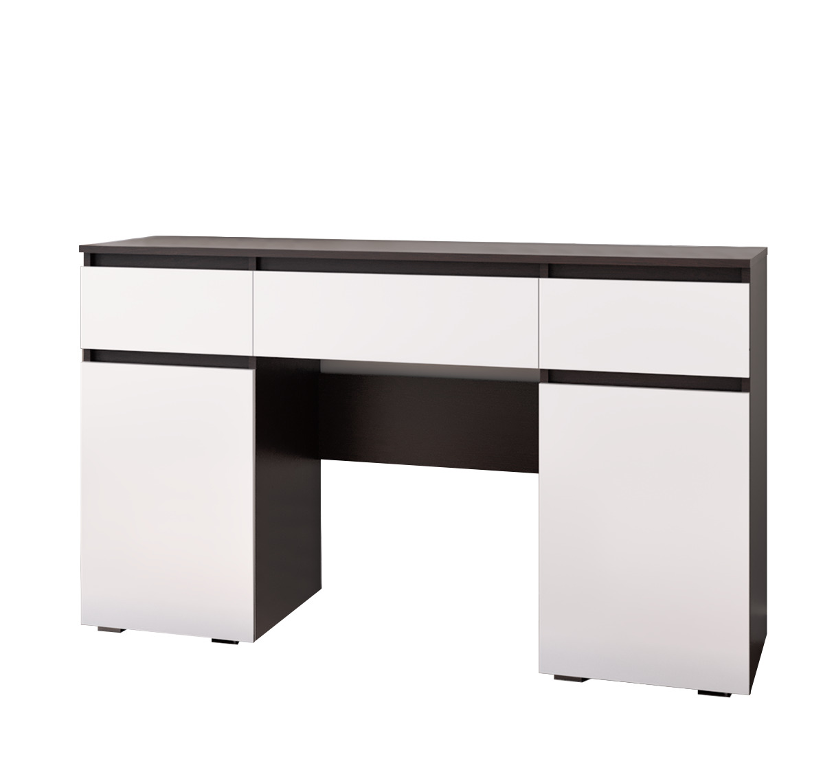 Стол туалетный Ким, Белый глянец холодный, Венге