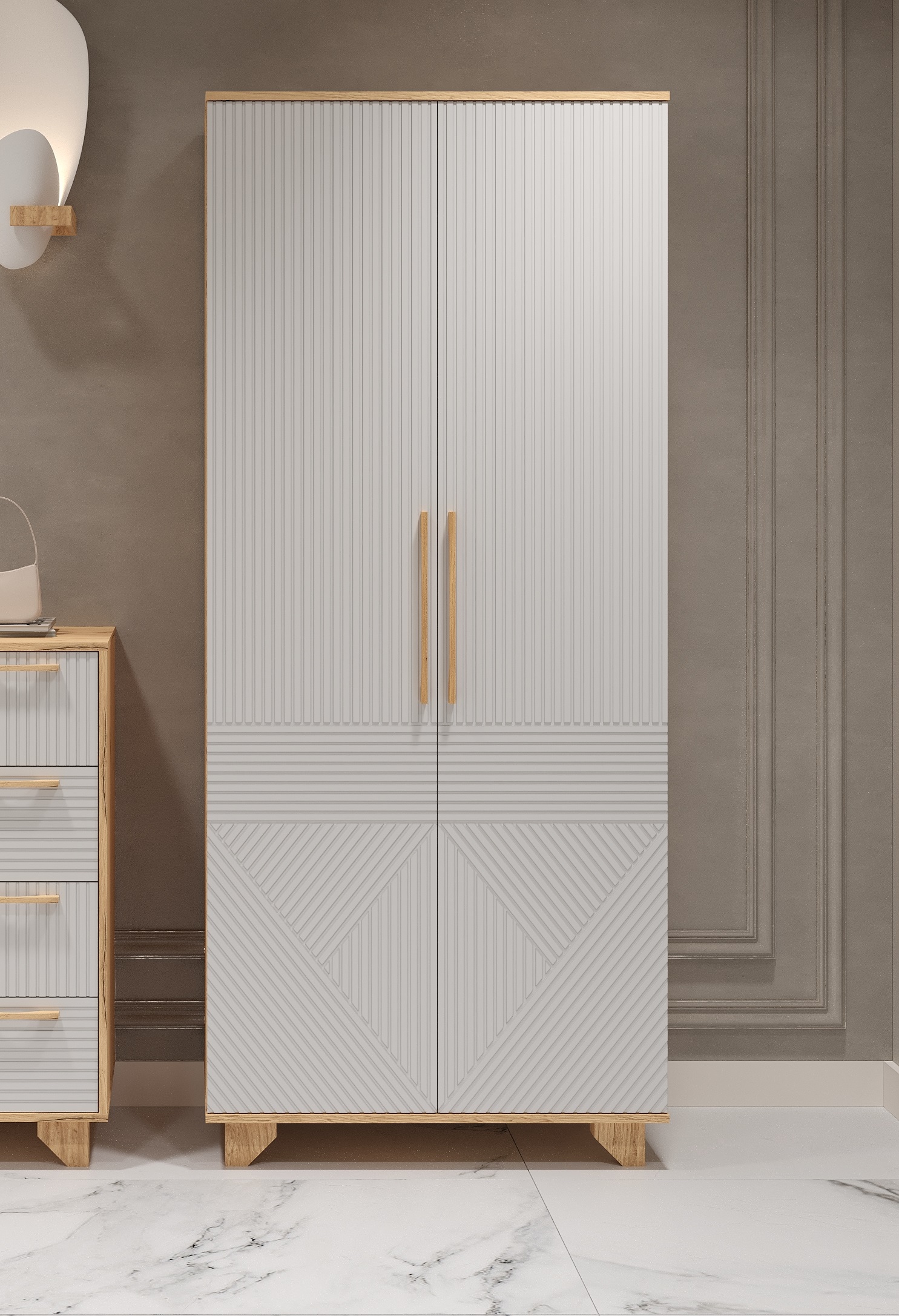 Шкаф Ньёрд 900 Дуб вотан/Белый