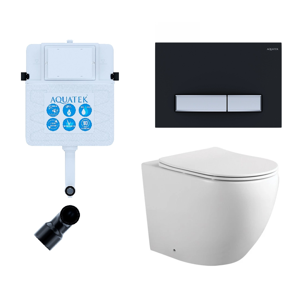SET BW AQUATEK ЕВРОПА (смывной бачок AQUATEK INS-0000019+кнопка KDI-0000031 +унитаз ЕВРОПА AQ1902-00 с тонким сиденьем soft-close)