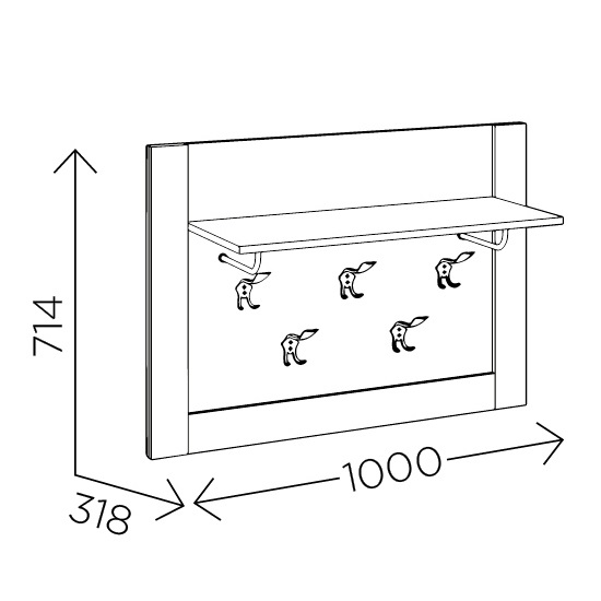 Вешалка настенная Ева 5 М8