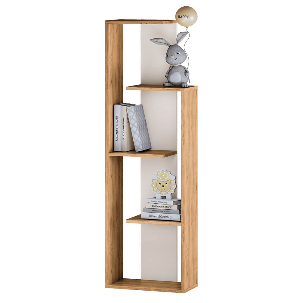 Стеллаж Бейсик 1, крафт/белый