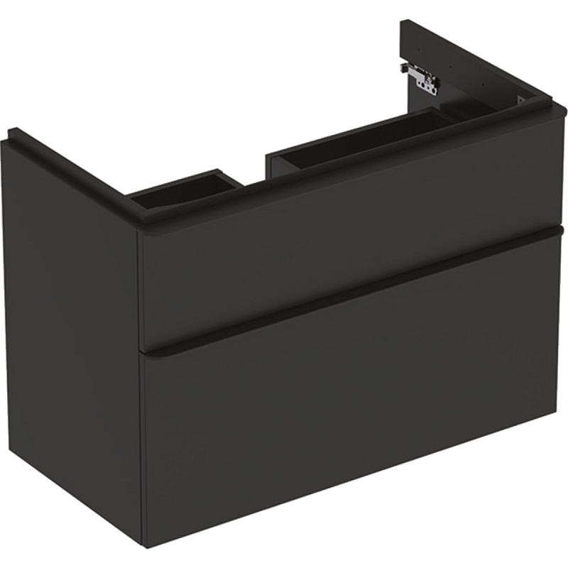 500.354.JK.1 Geberit Smyle Square Шкафчик под раковину с двумя выдвижными ящиками, для раковины 90 см, высота 61.7 см, темно-серый матовый