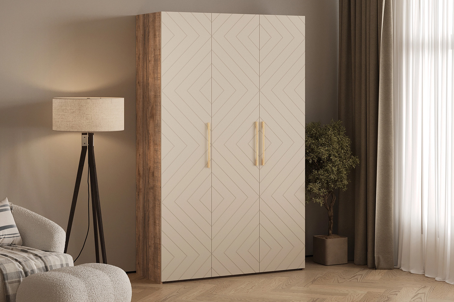 Ньёрд Шкаф 1350 Дуб Самдал/Ива пепельная