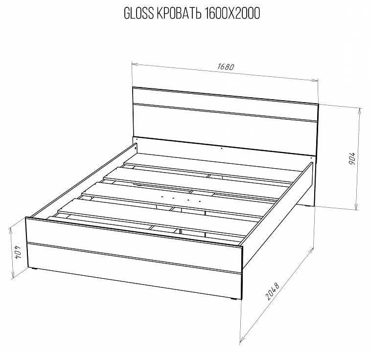 Кровать двуспальная Gloss