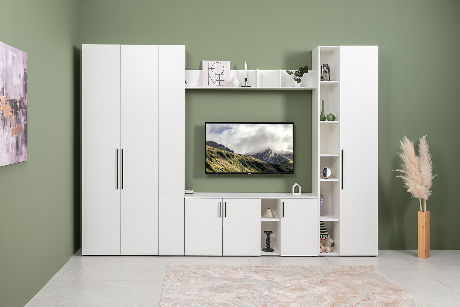 Полка настенная Эйр 16.490, Белый шагрень