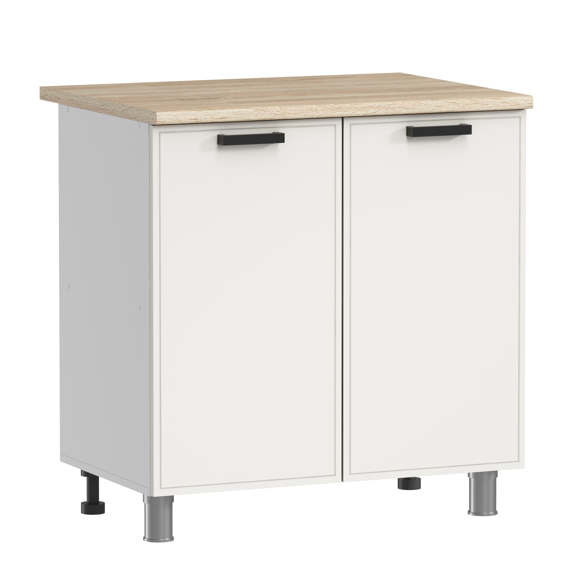 МК Аленушка Н 800 Магнолия Молочный,скоба черный (со столешницей)