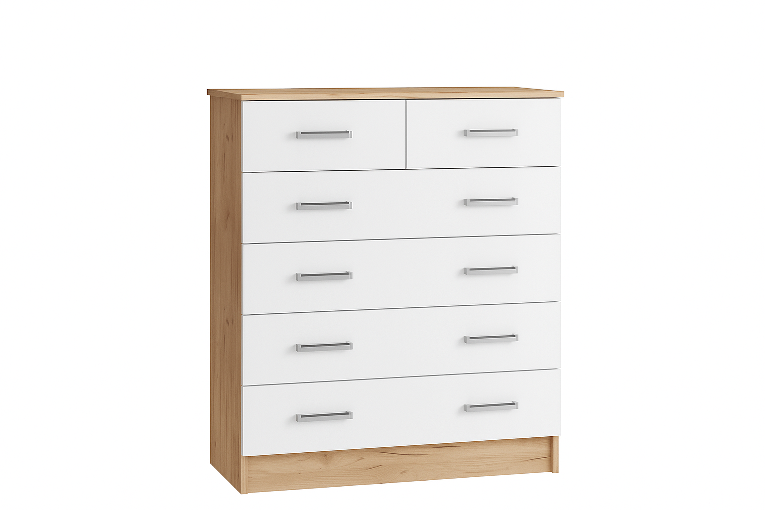 Комод большой Катрин 5, дуб крафт золотой/белый