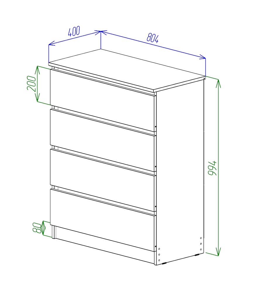 МС Охта Лайт Комод 800.4 Антрацид