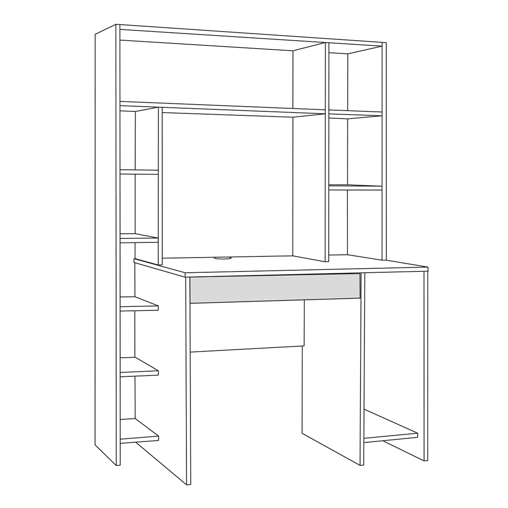 Стол компьютерный Комфорт 12.71, Гикори Рокфорд, Сатин