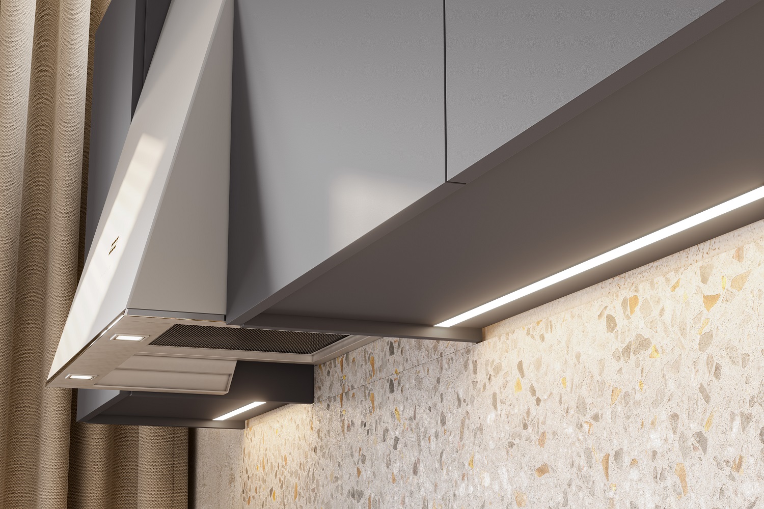 Готовая кухня Денвер 2 м, Графит серый, Сонома