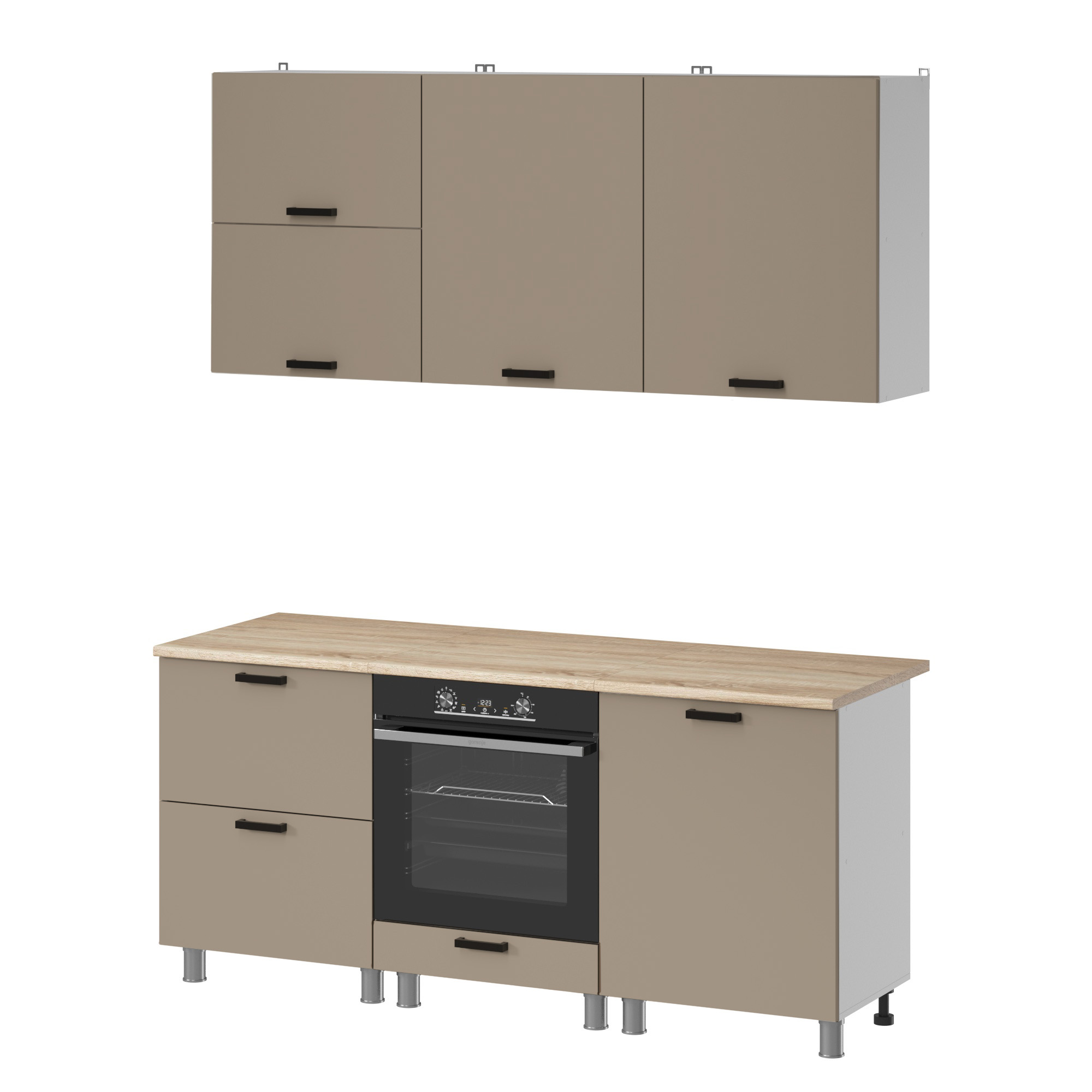 МК Аленушка 1,8м Орешник Матовый Вижен,скоба черный,сонома