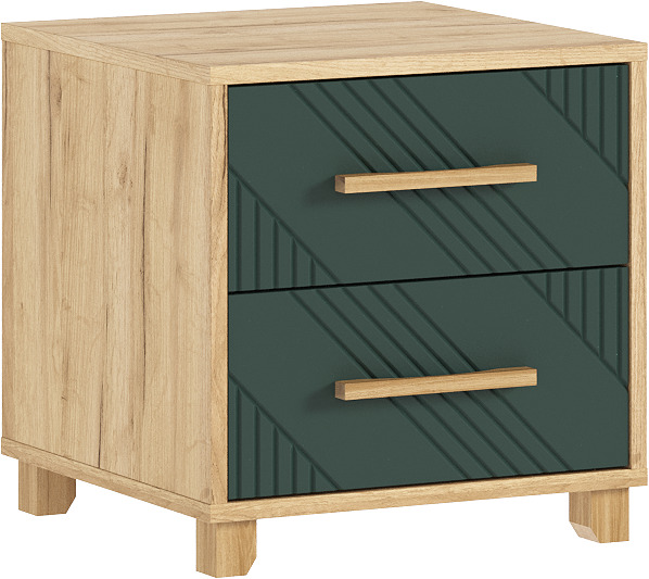 Тумба прикроватная Ирис (2 шт.), Браш Мени Грин, Дуб Крафт
