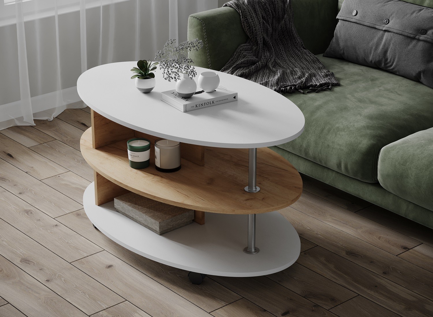 Столик журнальный Консул-4, дуб крафт