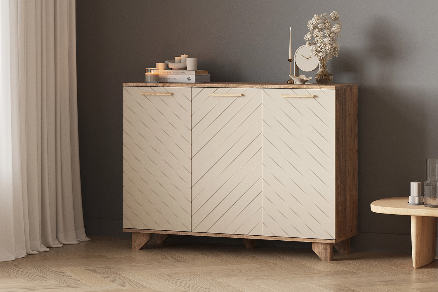 Ньёрд Комод 1200 Дуб Самдал/Ива пепельная