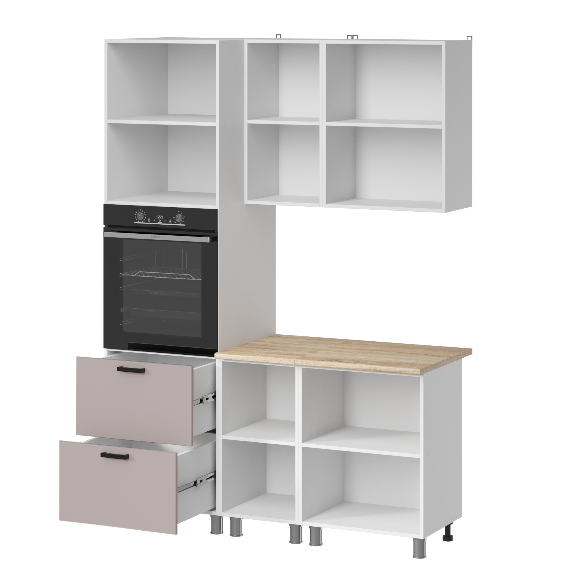 МК Аленушка 1,6м ПД Лаванда Кашемир,скоба черный,сонома