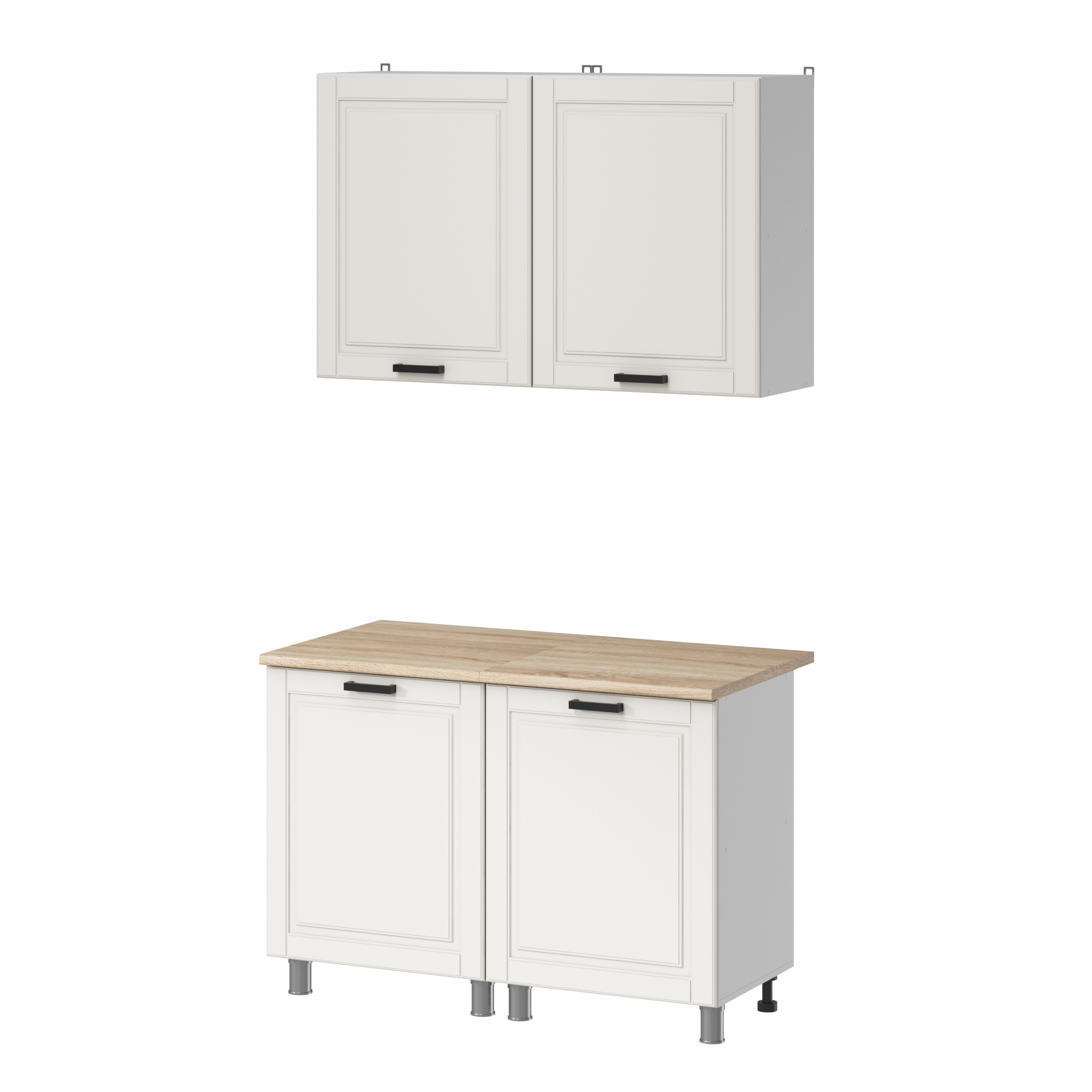 МК Аленушка 1,2м Астра Молочный,скоба черный,сонома