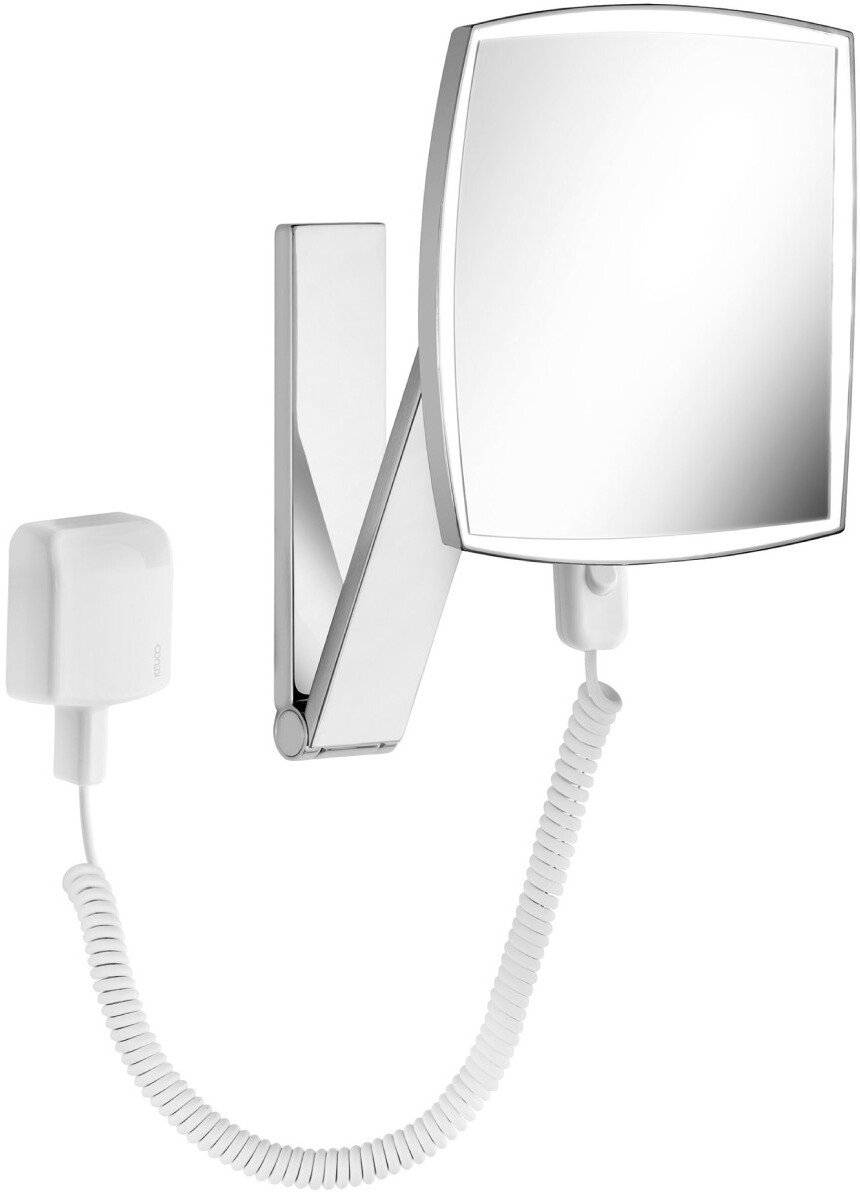 17613019001 ILOOK_MOVE Косметическое зеркало, квадратное, 1 цвет подсветки, кабель со штекером, фактор увеличения x 5, хром