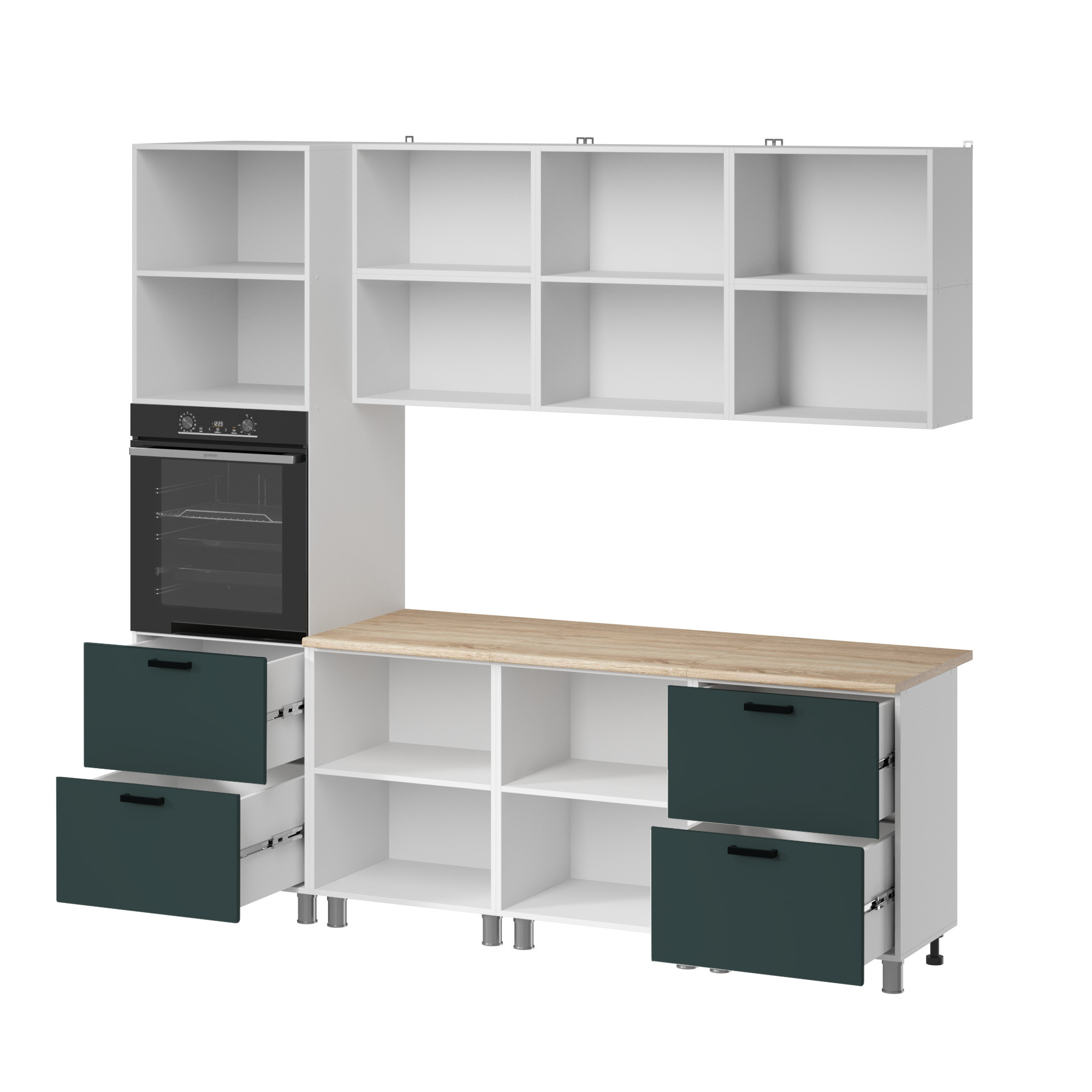 МК Аленушка 2,4м Лаванда Изумруд,скоба черный,сонома