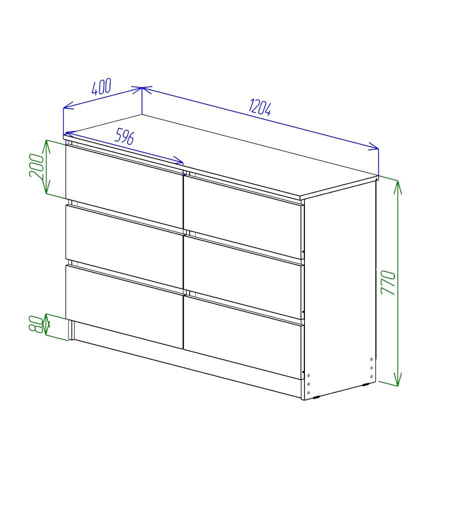 МС Охта Лайт Комод 1200.6 Антрацид