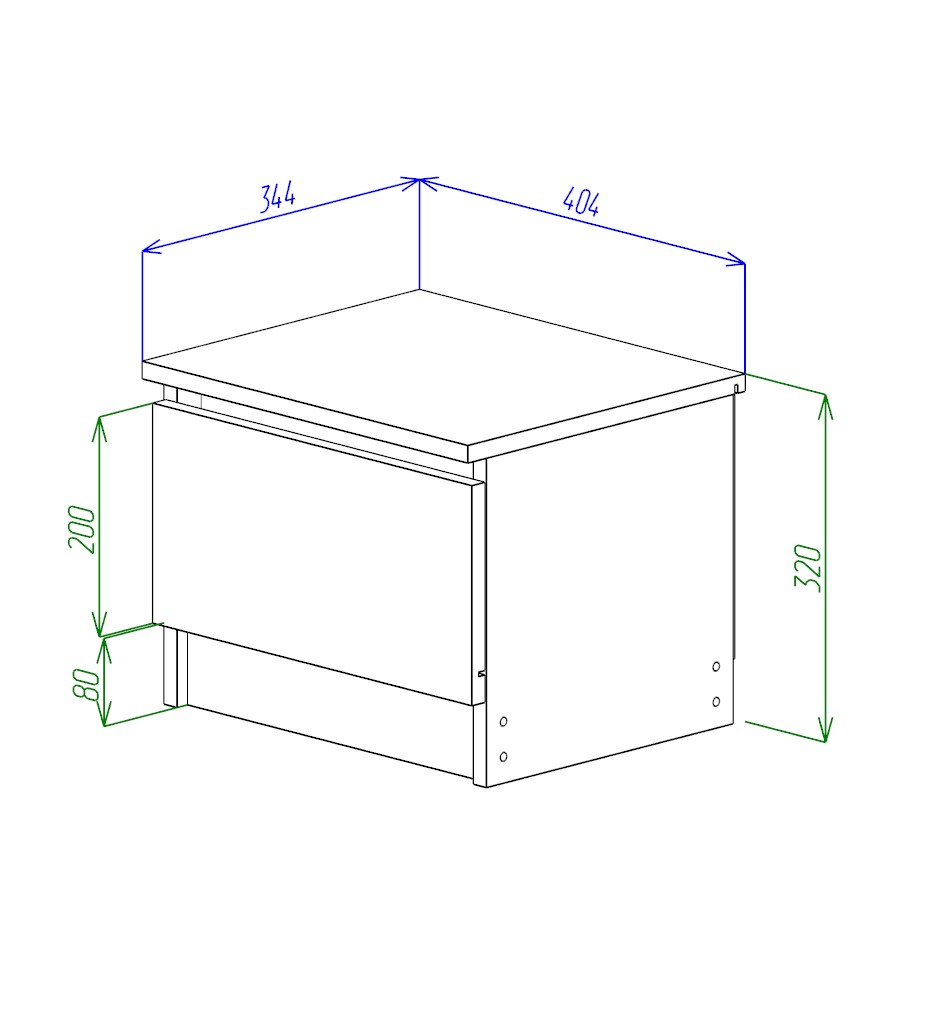 МС Охта Лайт ТумбаПрикроватная 400 Дуб ВотанБелый гладкий