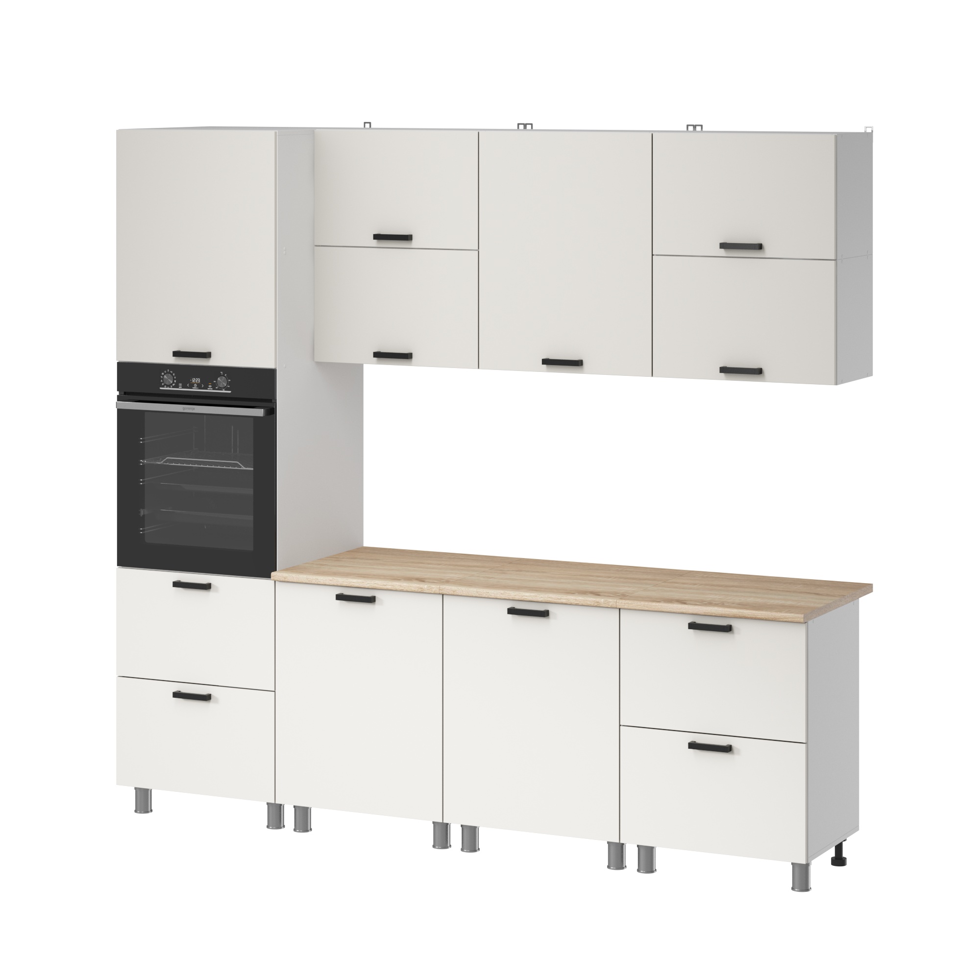 МК Аленушка 2,4м Лаванда Молочный,скоба черный,сонома