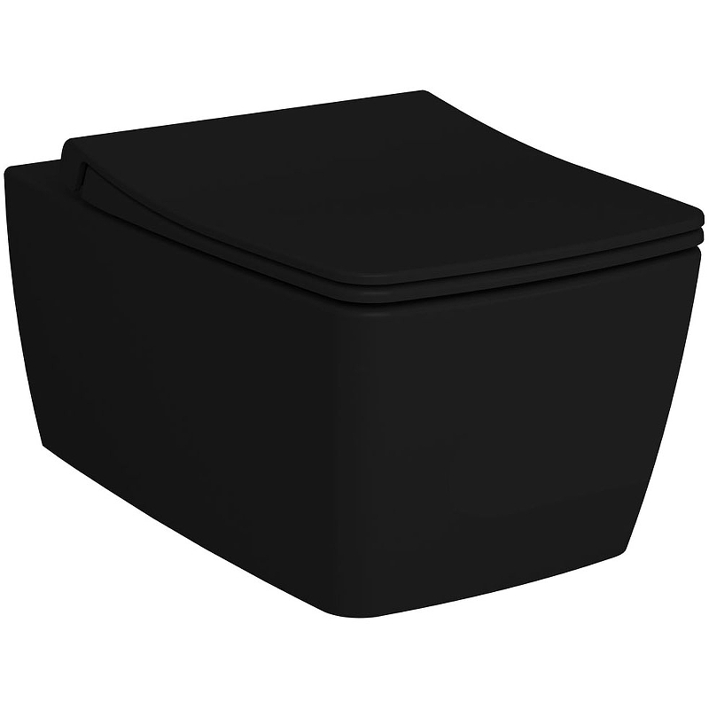 7672B083-0101 Metropole безободковый подвесной унитаз, цвет матовый чёрный (НУЖНА КРЫШКА 122-083-009)