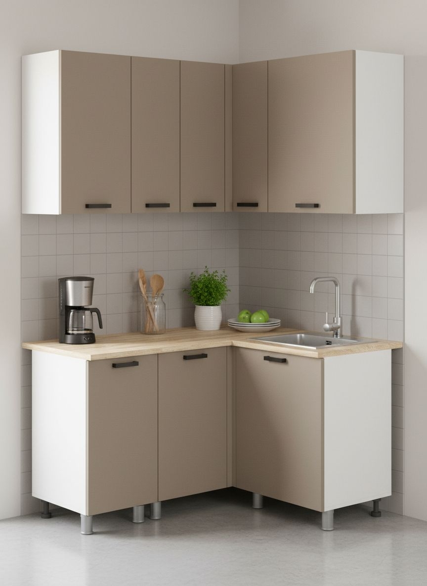 МК Аленушка НПУ 1000 Орешник, Матовый Вижен,скоба черный (со столешницей)