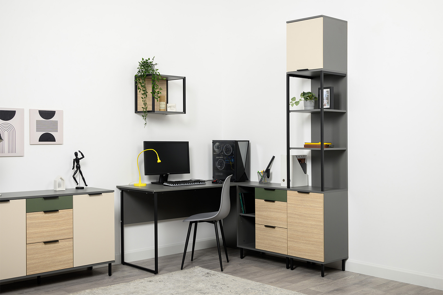 Стеллаж Марвэл 16.426, Темно-серый, Сатин, Плэйн