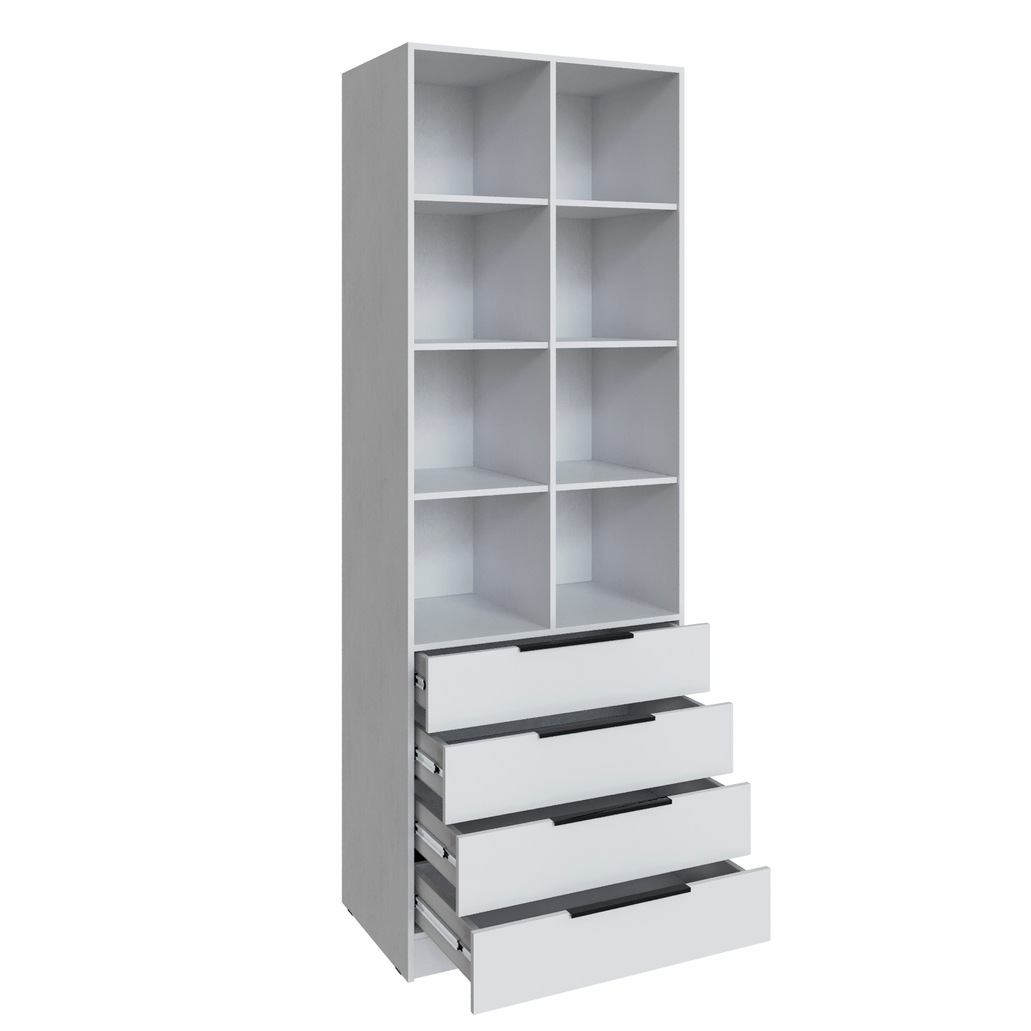 Стеллаж Мадрид (0,8) с 4 ящ. белый