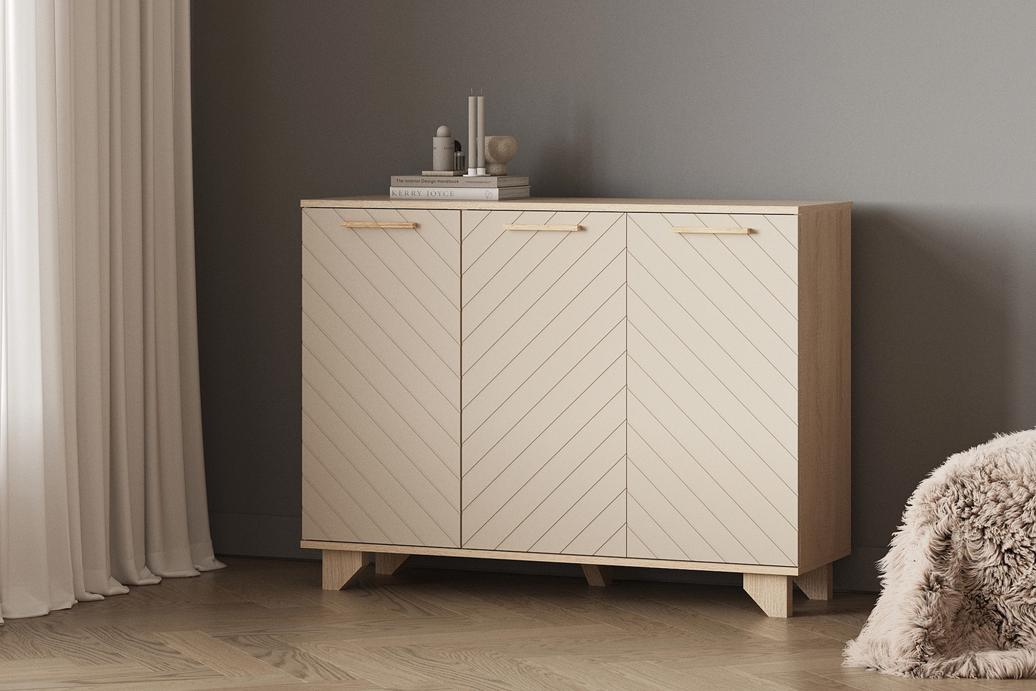 Ньёрд Комод 1200 Дуб Сонома/Ива пепельная