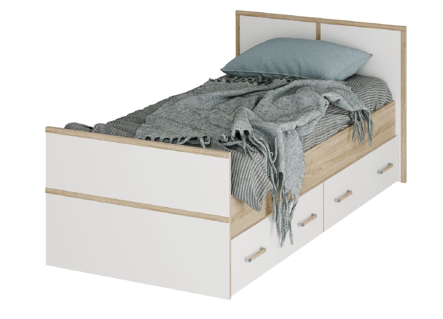 Кровать с проложками ДСП Сакура LIGHT 90х200, дуб сонома