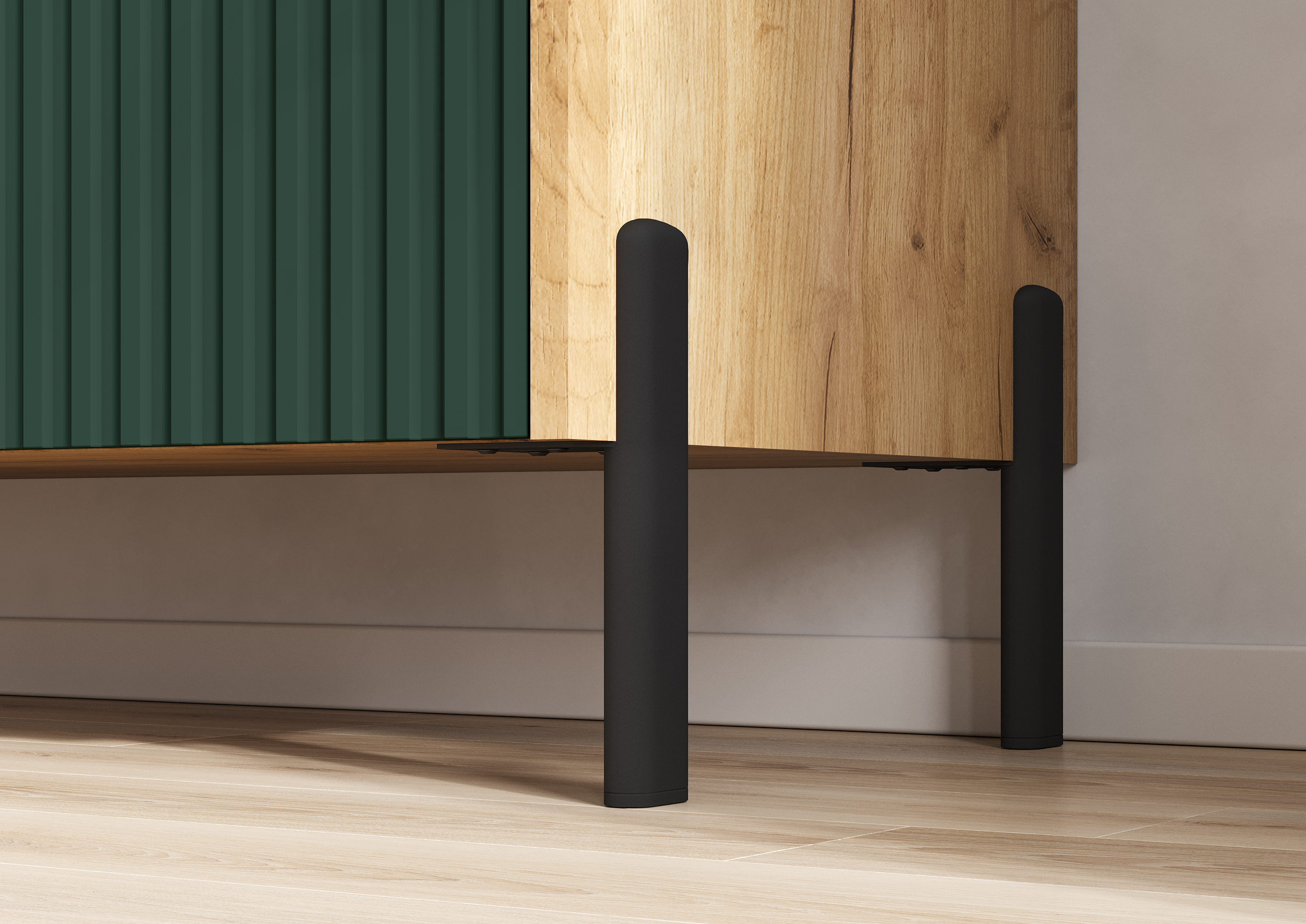 Комод Оливия (металл), Дуб Крафт, Браш Мени Грин