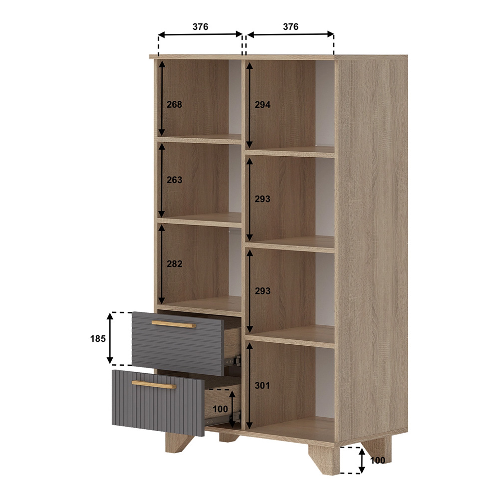 Ньёрд ТВ Тумба 1501.4 Дуб Сонома / Черника
