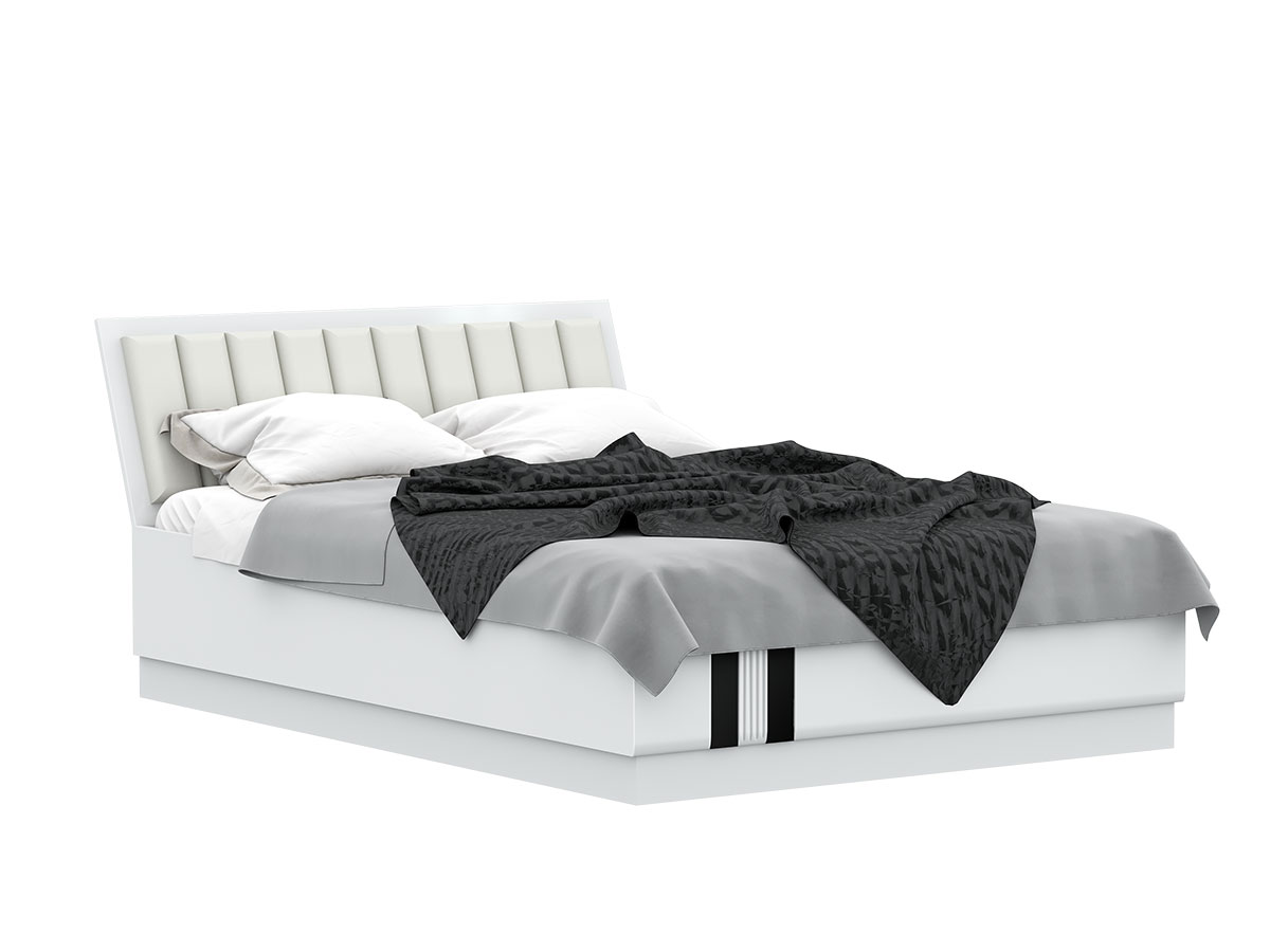 Кровать с основанием Магнолия 1,6м, Белый глянец холодный