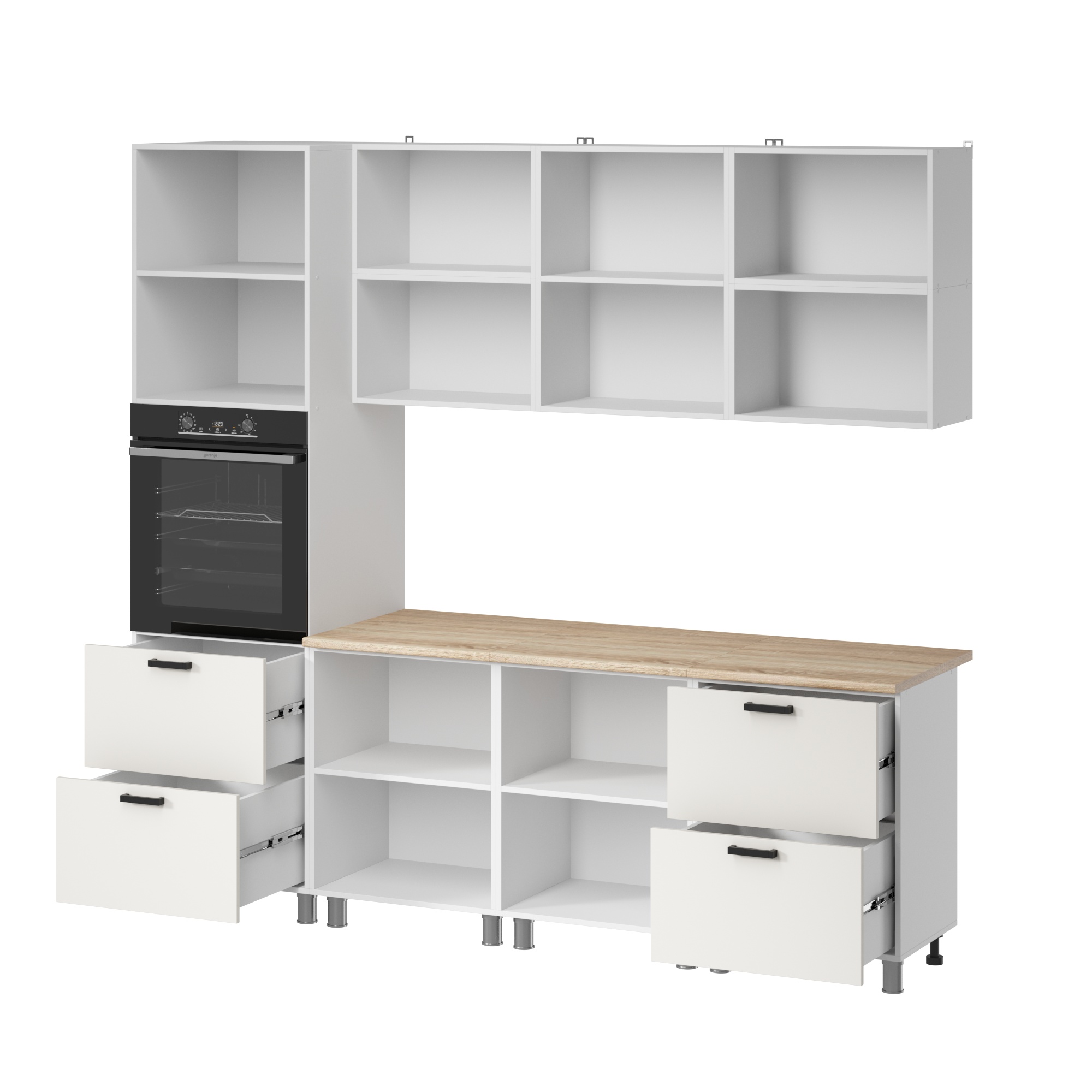 МК Аленушка 2,4м Лаванда Молочный,скоба черный,сонома