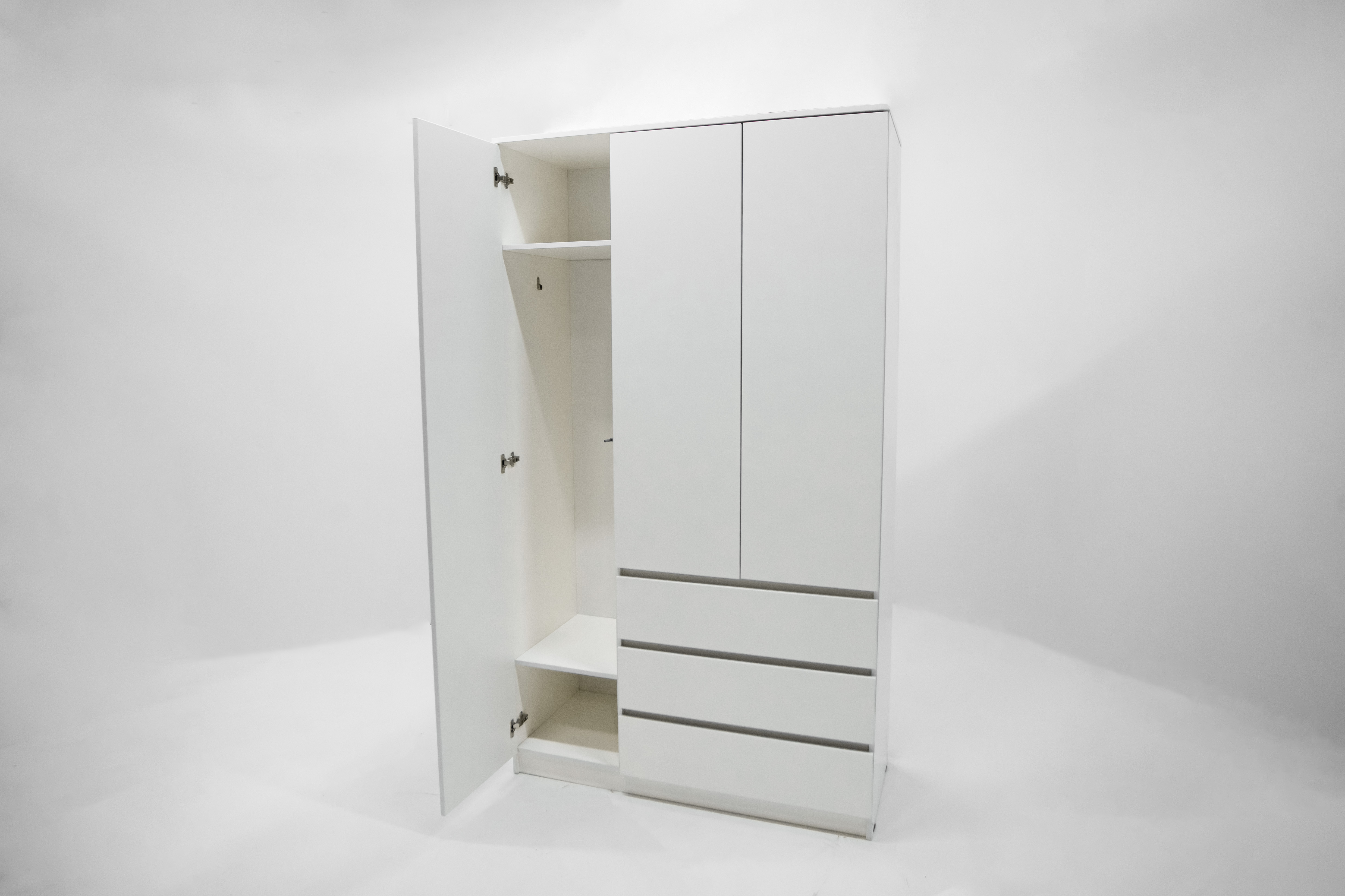 МС Охта Лайт Шкаф 1200.3 Белый гладкий