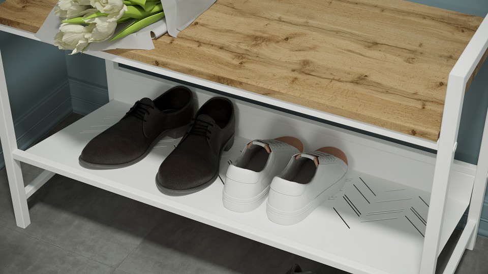 Банкетка-стеллаж для обуви Хигс СКП01