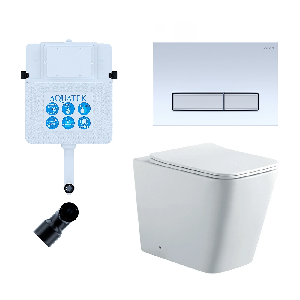 SET BW AQUATEK ЛИБРА N (смывной бачок AQUATEK INS-0000019+кнопка KDI-0000030+унитаз ЛИБРА New AQ1908N-00 с тонким сиденьем soft-close)