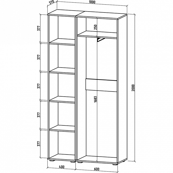 Шкаф платяной Тунис-6