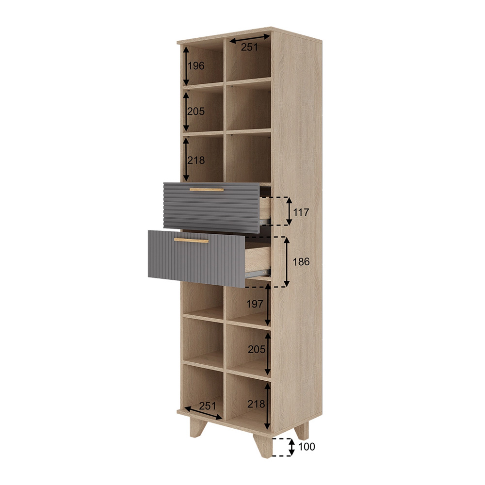 Ньёрд Стеллаж Н. Дуб Сонома / Черника