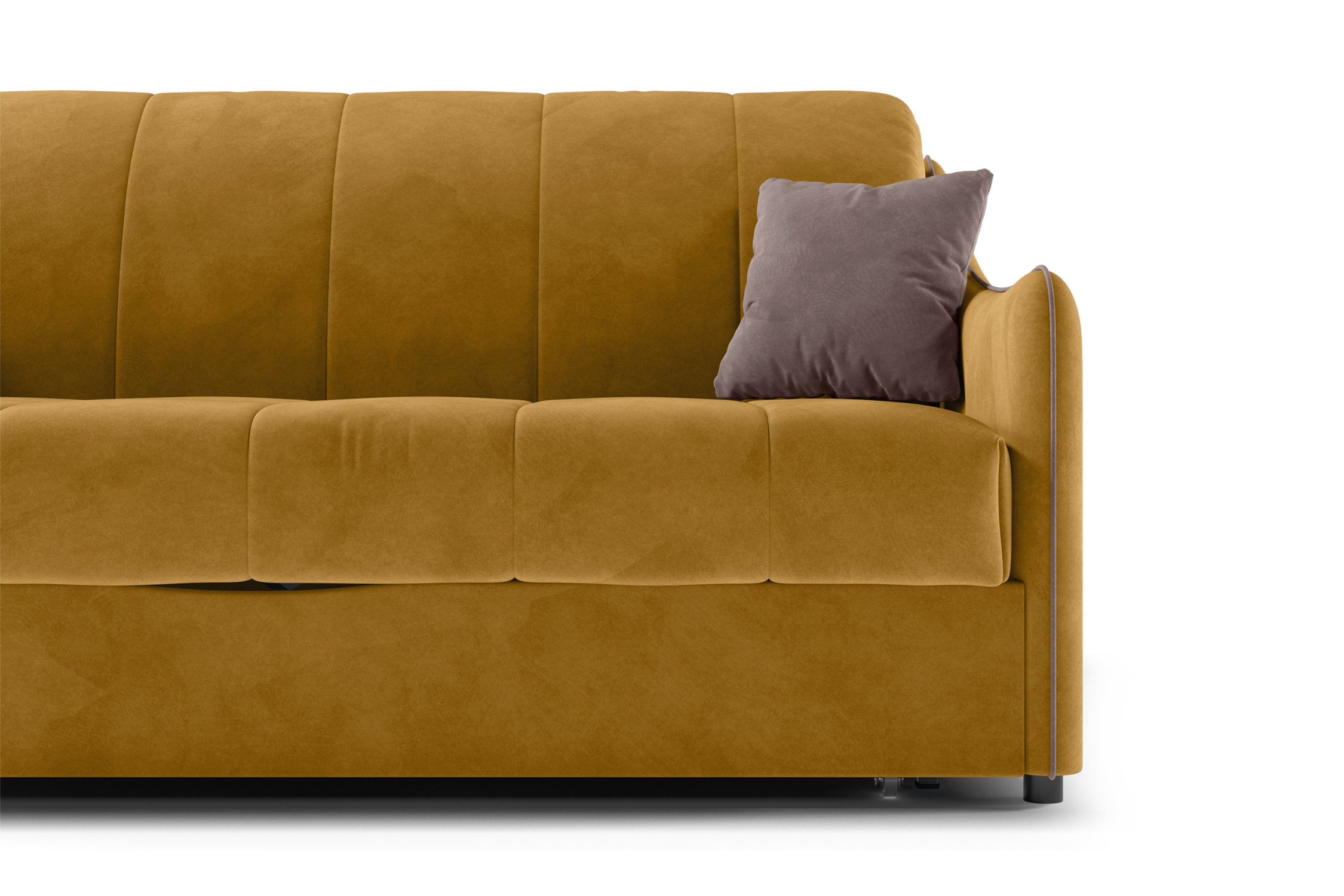 Диван аккордеон Эско горчичный / коричневый