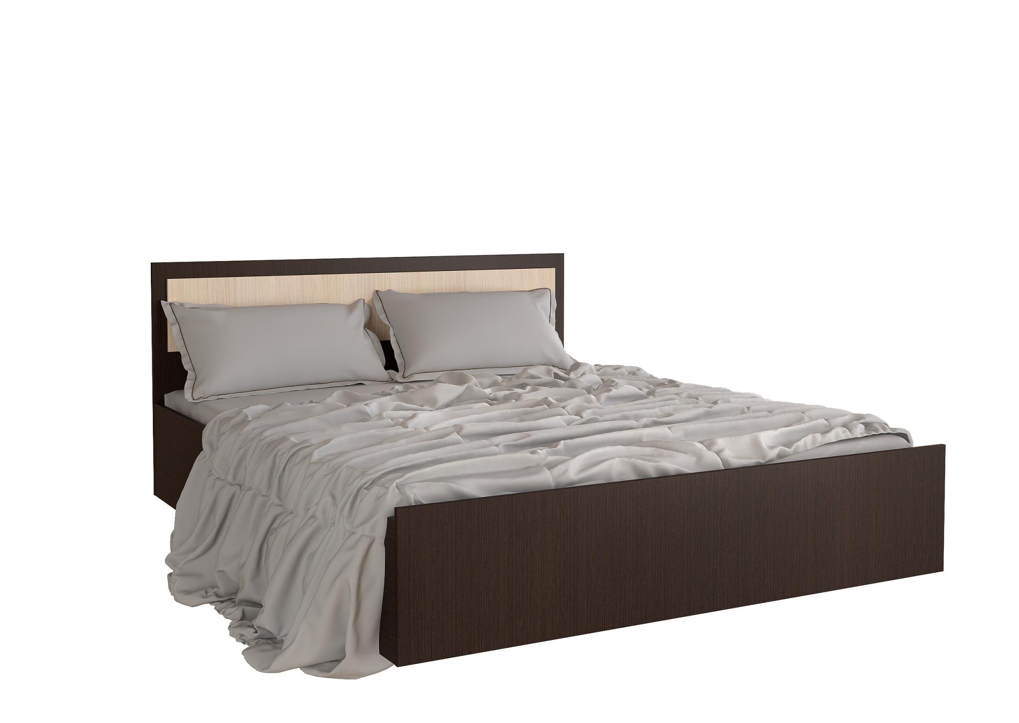 Кровать с основанием Фиеста 1,4м, Дуб беленый, Венге