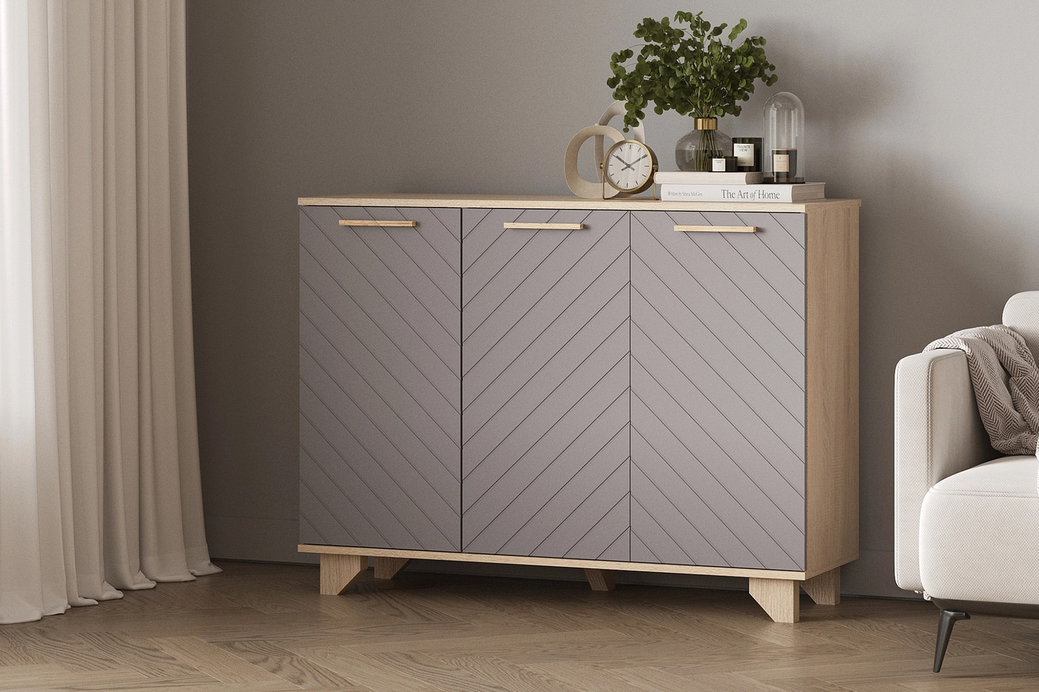 Ньёрд Комод 1200 Дуб Сонома/Черника