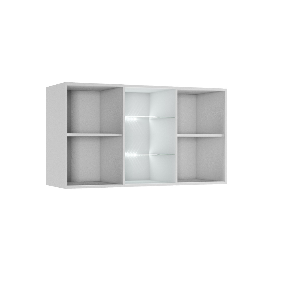 Тумба подвесная Флорис ТБ-002, Черный глянец, Белый