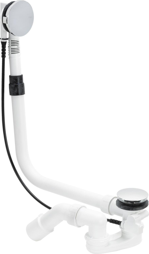 138561 Multiplex Visign M5 слив-перелив (плоская констр.), с гидрозатвором, наклад., отводящ. колено 45°, 40/50 x 725 мм, пластик/хром, модель 6163.45