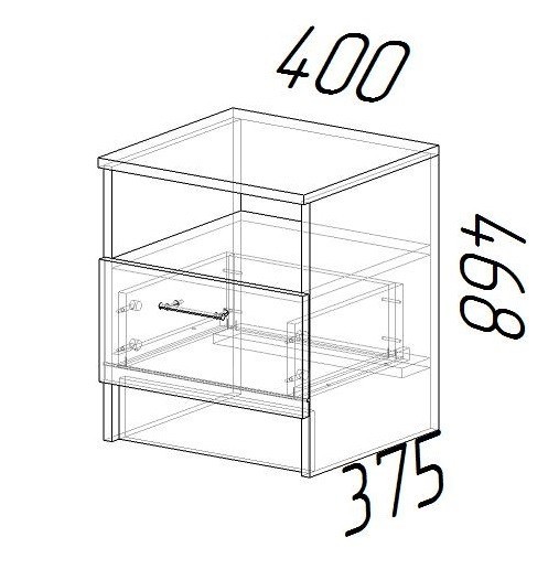 Тумба прикроватная Эко, венге/лоредо