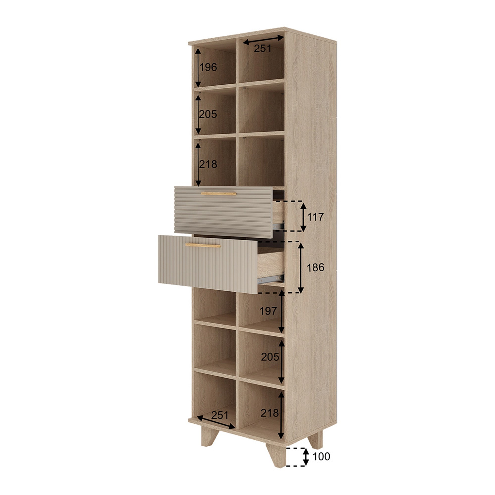 Ньёрд Стеллаж Н  Дуб Сонома / Ива пепельная