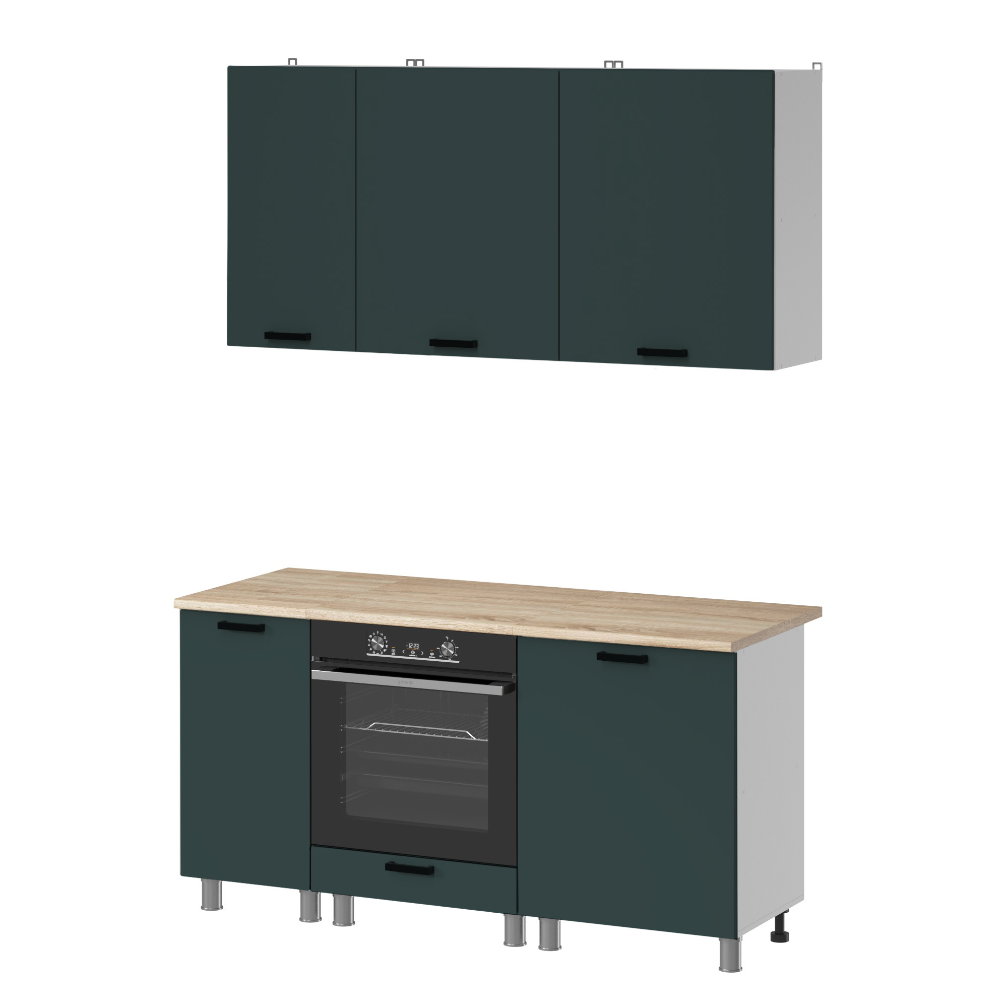 МК Аленушка 1,6м в.6 Лаванда Изумруд,скоба черный,сонома