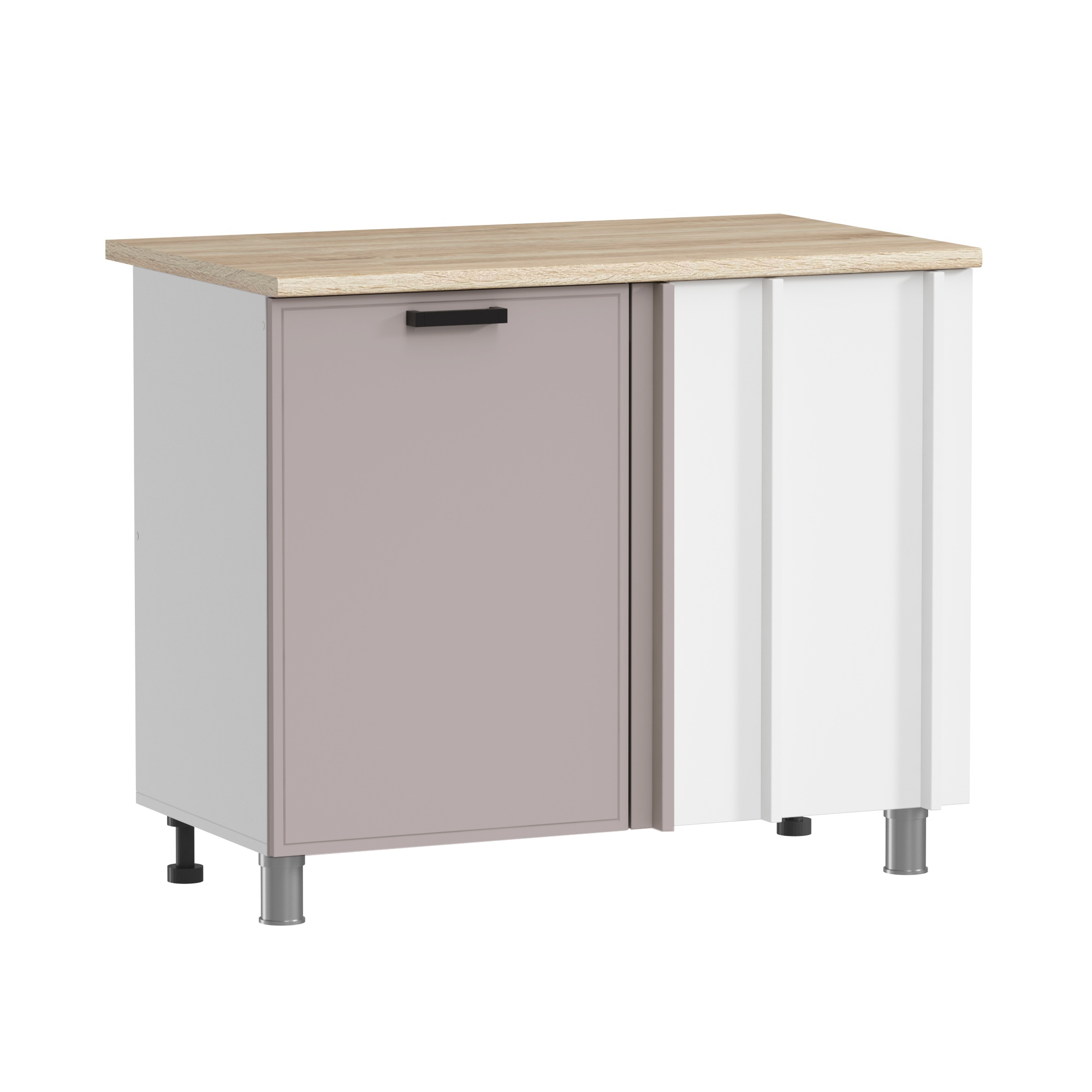 МК Аленушка НПУ 1000 Магнолия Кашемир,скоба черный (со столешницей)